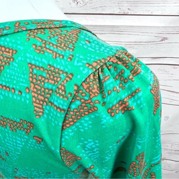 Lularoe Lime Green Geometric Print Nicole Dress - Picture 6 of 7